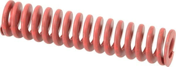 Associated Spring Raymond - 1-1/4" Hole Diam, 5/8" Rod Diam, 5-1/2" Free Length, Red Die Spring - 537.2 Lb Max Deflection, 2.04" Max Deflection, Medium Heavy Duty, Chromium Alloy Steel - Americas Industrial Supply