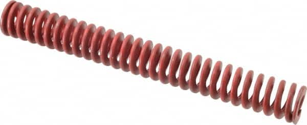 Associated Spring Raymond - 1-1/4" Hole Diam, 5/8" Rod Diam, 10" Free Length, Red Die Spring - 536.5 Lb Max Deflection, 3.7" Max Deflection, Medium Heavy Duty, Chromium Alloy Steel - Americas Industrial Supply