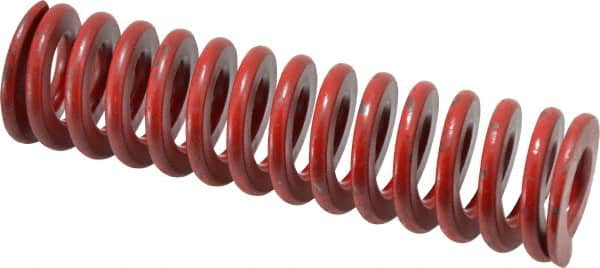 Associated Spring Raymond - 1-1/2" Hole Diam, 3/4" Rod Diam, 6" Free Length, Red Die Spring - 674.9 Lb Max Deflection, 2.22" Max Deflection, Medium Heavy Duty, Chromium Alloy Steel - Americas Industrial Supply