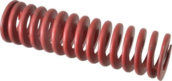 Associated Spring Raymond - 2" Hole Diam, 1" Rod Diam, 7" Free Length, Red Die Spring - 1036 Lb Max Deflection, 2.59" Max Deflection, Medium Heavy Duty, Chromium Alloy Steel - Americas Industrial Supply