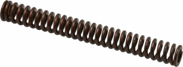 Associated Spring Raymond - 3/8" Hole Diam, 3/16" Rod Diam, 3" Free Length, Gold Die Spring - 37.8 Lb Max Deflection, 0.9" Max Deflection, Heavy Duty, Chromium Alloy Steel - Americas Industrial Supply