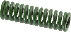 Associated Spring Raymond - 3/8" Hole Diam, 3/16" Rod Diam, 1-1/4" Free Length, Green Die Spring - 50 Lb Max Deflection, 0.31" Max Deflection, Extra Heavy Duty, Chromium Alloy Steel - Americas Industrial Supply