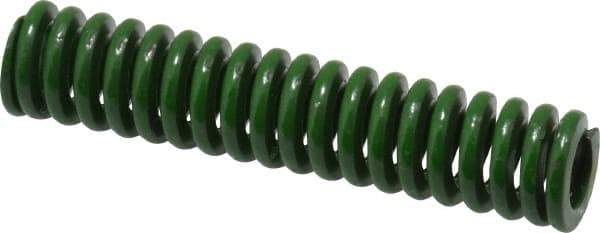 Associated Spring Raymond - 3/8" Hole Diam, 3/16" Rod Diam, 1-3/4" Free Length, Green Die Spring - 50.3 Lb Max Deflection, 0.44" Max Deflection, Extra Heavy Duty, Chromium Alloy Steel - Americas Industrial Supply