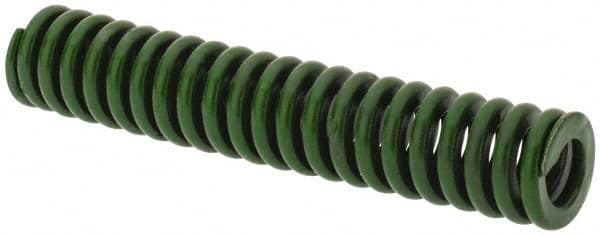 Associated Spring Raymond - 3/8" Hole Diam, 3/16" Rod Diam, 2" Free Length, Green Die Spring - 45 Lb Max Deflection, 0.5" Max Deflection, Extra Heavy Duty, Chromium Alloy Steel - Americas Industrial Supply