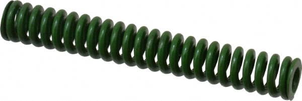 Associated Spring Raymond - 3/8" Hole Diam, 3/16" Rod Diam, 2-1/2" Free Length, Green Die Spring - 43.8 Lb Max Deflection, 0.63" Max Deflection, Extra Heavy Duty, Chromium Alloy Steel - Americas Industrial Supply