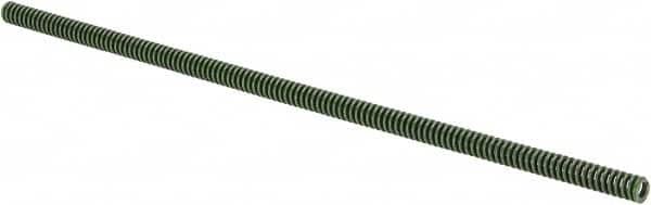 Associated Spring Raymond - 3/8" Hole Diam, 3/16" Rod Diam, 12" Free Length, Green Die Spring - 45 Lb Max Deflection, 3" Max Deflection, Extra Heavy Duty, Chromium Alloy Steel - Americas Industrial Supply