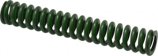 Associated Spring Raymond - 1/2" Hole Diam, 9/32" Rod Diam, 3" Free Length, Green Die Spring - 67.5 Lb Max Deflection, 0.75" Max Deflection, Extra Heavy Duty, Chromium Alloy Steel - Americas Industrial Supply