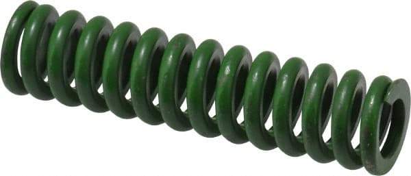 Associated Spring Raymond - 5/8" Hole Diam, 11/32" Rod Diam, 2-1/2" Free Length, Green Die Spring - 137.5 Lb Max Deflection, 0.63" Max Deflection, Extra Heavy Duty, Chromium Alloy Steel - Americas Industrial Supply