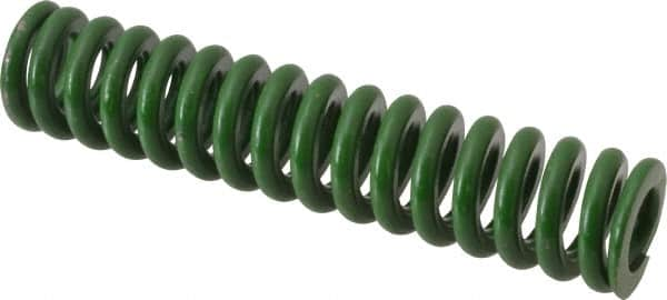 Associated Spring Raymond - 5/8" Hole Diam, 11/32" Rod Diam, 3" Free Length, Green Die Spring - 142.5 Lb Max Deflection, 0.75" Max Deflection, Extra Heavy Duty, Chromium Alloy Steel - Americas Industrial Supply