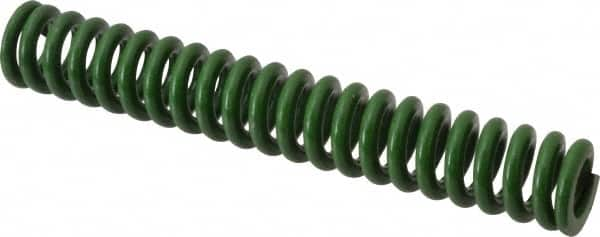 Associated Spring Raymond - 5/8" Hole Diam, 11/32" Rod Diam, 4" Free Length, Green Die Spring - 135 Lb Max Deflection, 1" Max Deflection, Extra Heavy Duty, Chromium Alloy Steel - Americas Industrial Supply