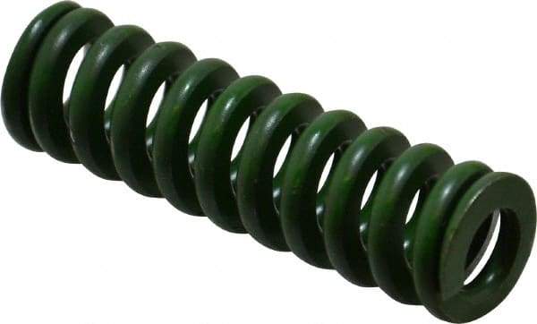 Associated Spring Raymond - 3/4" Hole Diam, 3/8" Rod Diam, 2-1/2" Free Length, Green Die Spring - 312.5 Lb Max Deflection, 0.63" Max Deflection, Extra Heavy Duty, Chromium Alloy Steel - Americas Industrial Supply