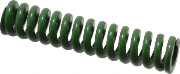 Associated Spring Raymond - 3/4" Hole Diam, 3/8" Rod Diam, 3-1/2" Free Length, Green Die Spring - 301.9 Lb Max Deflection, 0.88" Max Deflection, Extra Heavy Duty, Chromium Alloy Steel - Americas Industrial Supply