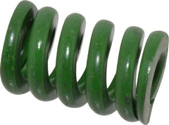 Associated Spring Raymond - 1" Hole Diam, 1/2" Rod Diam, 1-1/2" Free Length, Green Die Spring - 600 Lb Max Deflection, 0.38" Max Deflection, Extra Heavy Duty, Chromium Alloy Steel - Americas Industrial Supply