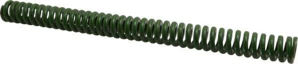 Associated Spring Raymond - 1" Hole Diam, 1/2" Rod Diam, 12" Free Length, Green Die Spring - 528 Lb Max Deflection, 3" Max Deflection, Extra Heavy Duty, Chromium Alloy Steel - Americas Industrial Supply