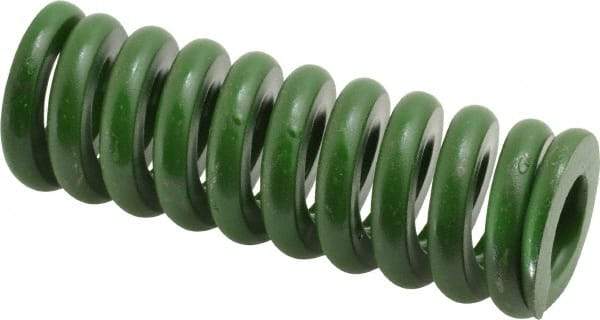 Associated Spring Raymond - 1-1/4" Hole Diam, 5/8" Rod Diam, 3-1/2" Free Length, Green Die Spring - 882 Lb Max Deflection, 0.88" Max Deflection, Extra Heavy Duty, Chromium Alloy Steel - Americas Industrial Supply