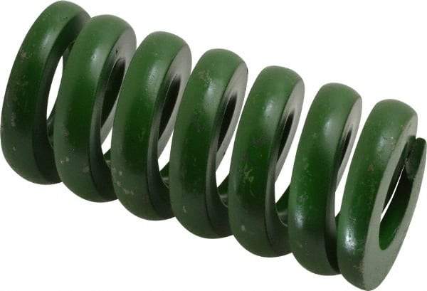 Associated Spring Raymond - 1-1/2" Hole Diam, 3/4" Rod Diam, 3" Free Length, Green Die Spring - 1734 Lb Max Deflection, 0.75" Max Deflection, Extra Heavy Duty, Chromium Alloy Steel - Americas Industrial Supply