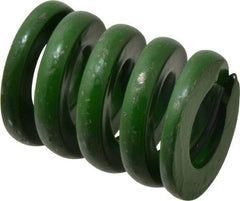 Associated Spring Raymond - 2" Hole Diam, 1" Rod Diam, 2-1/2" Free Length, Green Die Spring - 2385 Lb Max Deflection, 0.63" Max Deflection, Extra Heavy Duty, Chromium Alloy Steel - Americas Industrial Supply