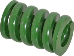 Associated Spring Raymond - 2" Hole Diam, 1" Rod Diam, 3" Free Length, Green Die Spring - 2340 Lb Max Deflection, 0.75" Max Deflection, Extra Heavy Duty, Chromium Alloy Steel - Americas Industrial Supply