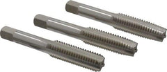 Hertel - 9/16-12 UNC, 4 Flute, Bottoming, Plug & Taper, Bright Finish, High Speed Steel Tap Set - Right Hand Cut, 3-19/32" OAL, 1-21/32" Thread Length, 3B Class of Fit - Americas Industrial Supply