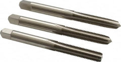 Hertel - 1/4-28 UNF, 4 Flute, Bottoming, Plug & Taper, Bright Finish, High Speed Steel Tap Set - 2-1/2" OAL, 2B/3B Class of Fit - Americas Industrial Supply