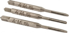 Hertel - #2-56 UNC, 3 Flute, Bottoming, Plug & Taper, Bright Finish, High Speed Steel Tap Set - 1-3/4" OAL, 2B/3B Class of Fit - Americas Industrial Supply