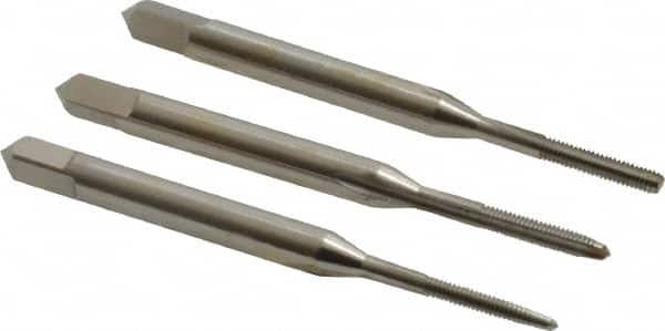 Hertel - #1-72 UNF, 2 Flute, Bottoming, Plug & Taper, Bright Finish, High Speed Steel Tap Set - 1-11/16" OAL, 2B/3B Class of Fit - Americas Industrial Supply