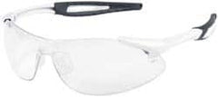 MCR Safety - Clear Lenses, Framed Safety Glasses - Anti-Fog, Scratch Resistant, White Polycarbonate Frame, Size Universal, Wrap Around - Americas Industrial Supply