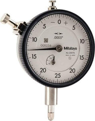 Mitutoyo - 1/8" Range, 0-25-0 Dial Reading, 0.0005" Graduation Dial Drop Indicator - 2-1/4" Dial, 0.05" Range per Revolution, 0.0005" Accuracy, Revolution Counter - Americas Industrial Supply