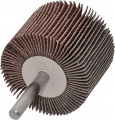 Value Collection - 2" Diam x 1-1/2" Face Width, Medium Aluminum Oxide Coated Mounted Flap Wheel - 1/4" Shank Mount, 60 Grit, 25,000 Max RPM - Americas Industrial Supply
