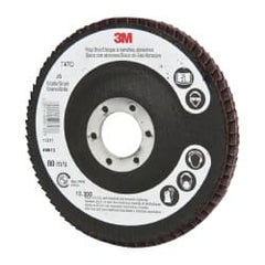 3M - 4-1/2" 36 Grit 7/8" Center Hole Type 27 Ceramic Flap Disc - Americas Industrial Supply