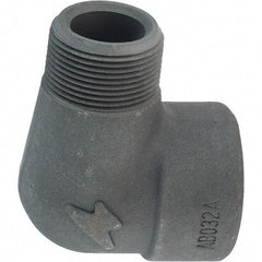 Made in USA - Size 1-1/4", Class 3,000, Forged Carbon Steel Black Pipe 90° Street Elbow - 3,000 psi, Threaded End Connection - Americas Industrial Supply