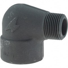 Made in USA - Size 1", Class 3,000, Forged Carbon Steel Black Pipe 90° Street Elbow - 3,000 psi, Threaded End Connection - Americas Industrial Supply