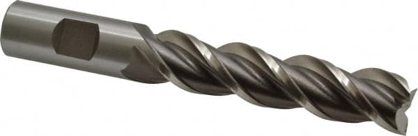 Cleveland - 3/4", 3" LOC, 3/4" Shank Diam, 5-1/4" OAL, 3 Flute, Powdered Metal Square End Mill - Single End, Uncoated, Spiral Flute, 42° Helix, Centercutting, Right Hand Cut, Right Hand Flute, Series PM-539R - Americas Industrial Supply