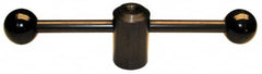 Morton Machine Works - 2 Straight Arms, 1/2-13" Hole, Black Oxide, Tapped Clamping Handle - 1/2" Arm Diam, 1-3/8" Hub Diam, 1-3/8" Ball Diam - Americas Industrial Supply