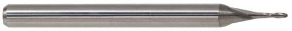 Accupro - 11/16" Diam, 1-1/2" LOC, 2 Flute Solid Carbide Ball End Mill - Uncoated, Single End, 4" OAL, 3/4" Shank Diam, Spiral Flute - Americas Industrial Supply
