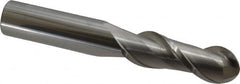 Accupro - 3/4" Diam, 2-1/4" LOC, 2 Flute Solid Carbide Ball End Mill - Uncoated, Single End, 5" OAL, 3/4" Shank Diam, Spiral Flute - Americas Industrial Supply