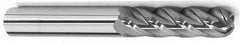 Accupro - 5/8" Diam, 3" LOC, 4 Flute Solid Carbide Ball End Mill - TiCN Finish, Single End, 6" OAL, 5/8" Shank Diam, Spiral Flute - Americas Industrial Supply