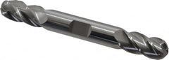 Accupro - 1/2" Diam, 1" LOC, 4 Flute Solid Carbide Ball End Mill - Uncoated, Double End, 4" OAL, 1/2" Shank Diam, Spiral Flute - Americas Industrial Supply