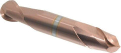 Accupro - 1/2" Diam, 5/8" LOC, 2 Flute Solid Carbide Ball End Mill - TiCN Finish, Double End, 3" OAL, 1/2" Shank Diam, Spiral Flute - Americas Industrial Supply