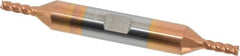 Accupro - 1/8", 3/8" LOC, 3/8" Shank Diam, 3" OAL, 4 Flute, Solid Carbide Square End Mill - Double End, TiCN Finish, Spiral Flute, 40° Helix, Centercutting, Right Hand Cut, Right Hand Flute - Americas Industrial Supply