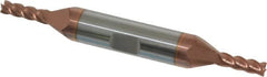 Accupro - 5/32", 7/16" LOC, 3/8" Shank Diam, 3" OAL, 4 Flute, Solid Carbide Square End Mill - Double End, TiCN Finish, Spiral Flute, 40° Helix, Centercutting, Right Hand Cut, Right Hand Flute - Americas Industrial Supply