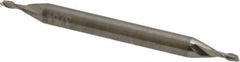 Accupro - 3/64", 3/32" LOC, 1/8" Shank Diam, 1-1/2" OAL, 2 Flute, Solid Carbide Square End Mill - Double End, Uncoated, Spiral Flute, 30° Helix, Centercutting, Right Hand Cut, Right Hand Flute - Americas Industrial Supply