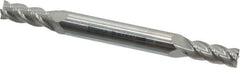 Accupro - 13/64", 1/2" LOC, 1/4" Shank Diam, 2-1/2" OAL, 4 Flute, Solid Carbide Square End Mill - Double End, Uncoated, Spiral Flute, 40° Helix, Centercutting, Right Hand Cut, Right Hand Flute - Americas Industrial Supply