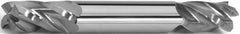 Accupro - 7/16", 7/8" LOC, 1/2" Shank Diam, 4" OAL, 4 Flute, Solid Carbide Square End Mill - Double End, TiCN Finish, Spiral Flute, 40° Helix, Centercutting, Right Hand Cut, Right Hand Flute - Americas Industrial Supply