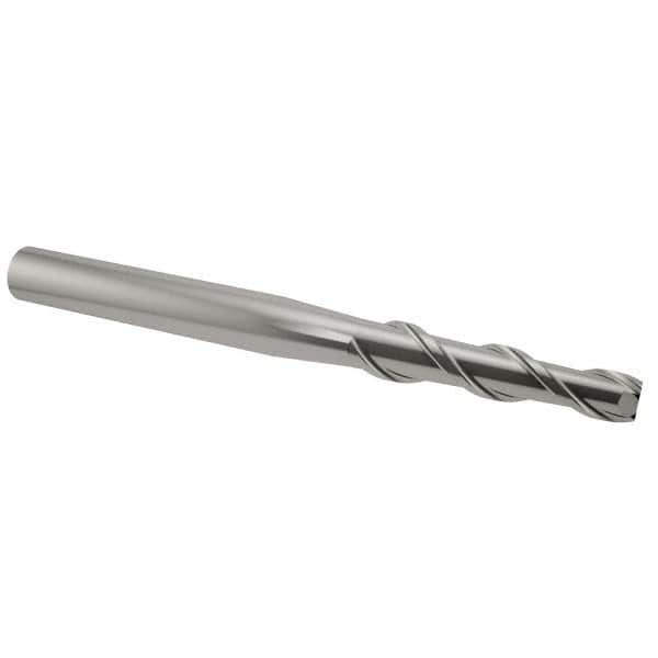 Accupro - 5/16", 1-3/8" LOC, 5/16" Shank Diam, 3" OAL, 2 Flute, Solid Carbide Square End Mill - Single End, Uncoated, Spiral Flute, 40° Helix, Centercutting, Right Hand Cut, Right Hand Flute - Americas Industrial Supply