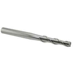 Accupro - 5/16", 1-3/8" LOC, 5/16" Shank Diam, 3" OAL, 2 Flute, Solid Carbide Square End Mill - Single End, Uncoated, Spiral Flute, 40° Helix, Centercutting, Right Hand Cut, Right Hand Flute - Americas Industrial Supply