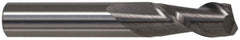 Accupro - 14mm, 32mm LOC, 14mm Shank Diam, 89mm OAL, 2 Flute, Solid Carbide Square End Mill - Single End, AlTiN Finish, Spiral Flute, 40° Helix, Centercutting, Right Hand Cut, Right Hand Flute - Americas Industrial Supply
