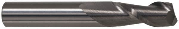 Accupro - 9/16", 2" LOC, 9/16" Shank Diam, 6" OAL, 2 Flute, Solid Carbide Square End Mill - Single End, AlTiN Finish, Spiral Flute, 40° Helix, Centercutting, Right Hand Cut, Right Hand Flute - Americas Industrial Supply