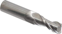 Accupro - 11/16", 1-1/2" LOC, 3/4" Shank Diam, 4" OAL, 2 Flute, Solid Carbide Square End Mill - Single End, Uncoated, Spiral Flute, 40° Helix, Centercutting, Right Hand Cut, Right Hand Flute - Americas Industrial Supply