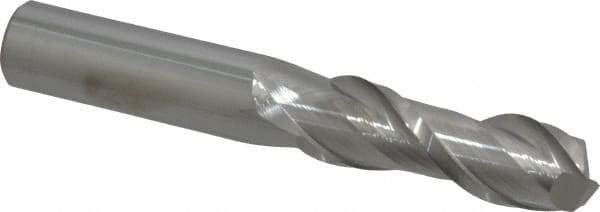 Accupro - 3/4", 2-1/4" LOC, 3/4" Shank Diam, 5" OAL, 2 Flute, Solid Carbide Square End Mill - Single End, Uncoated, Spiral Flute, 40° Helix, Centercutting, Right Hand Cut, Right Hand Flute - Americas Industrial Supply